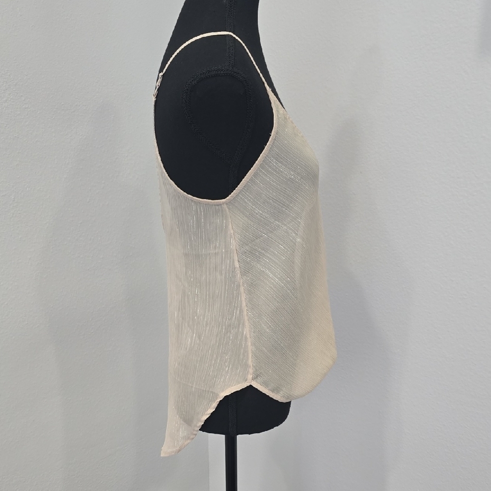 Astr Cream Camisole Top, V Neck, Silky, Small, Straps - Picture 3 of 5